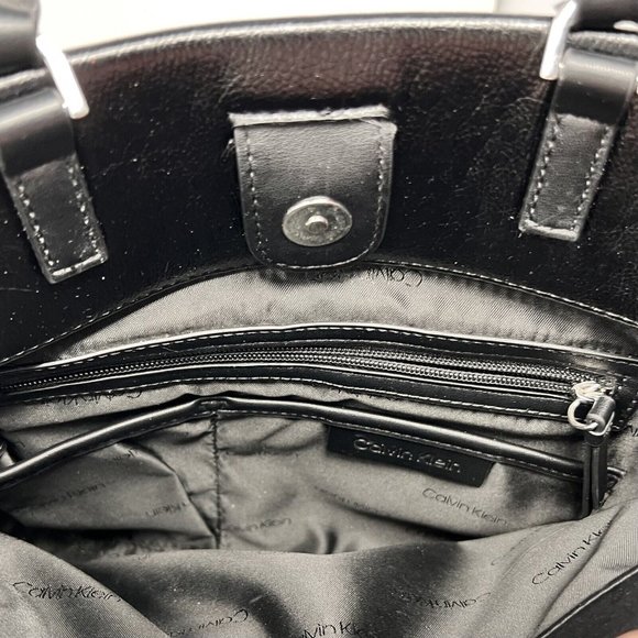 Calvin Klein Black Faux Leather Tablet / Business / Oversize Purse Convertible - Picture 7 of 13